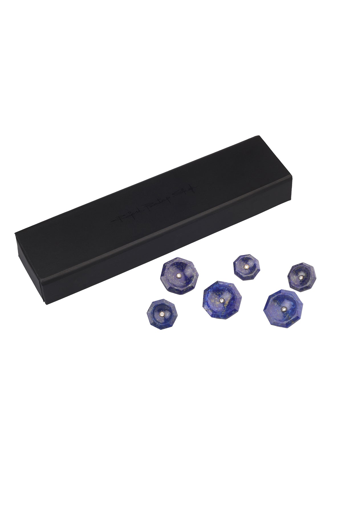 Hexagon Lapis Lazuli Buttons