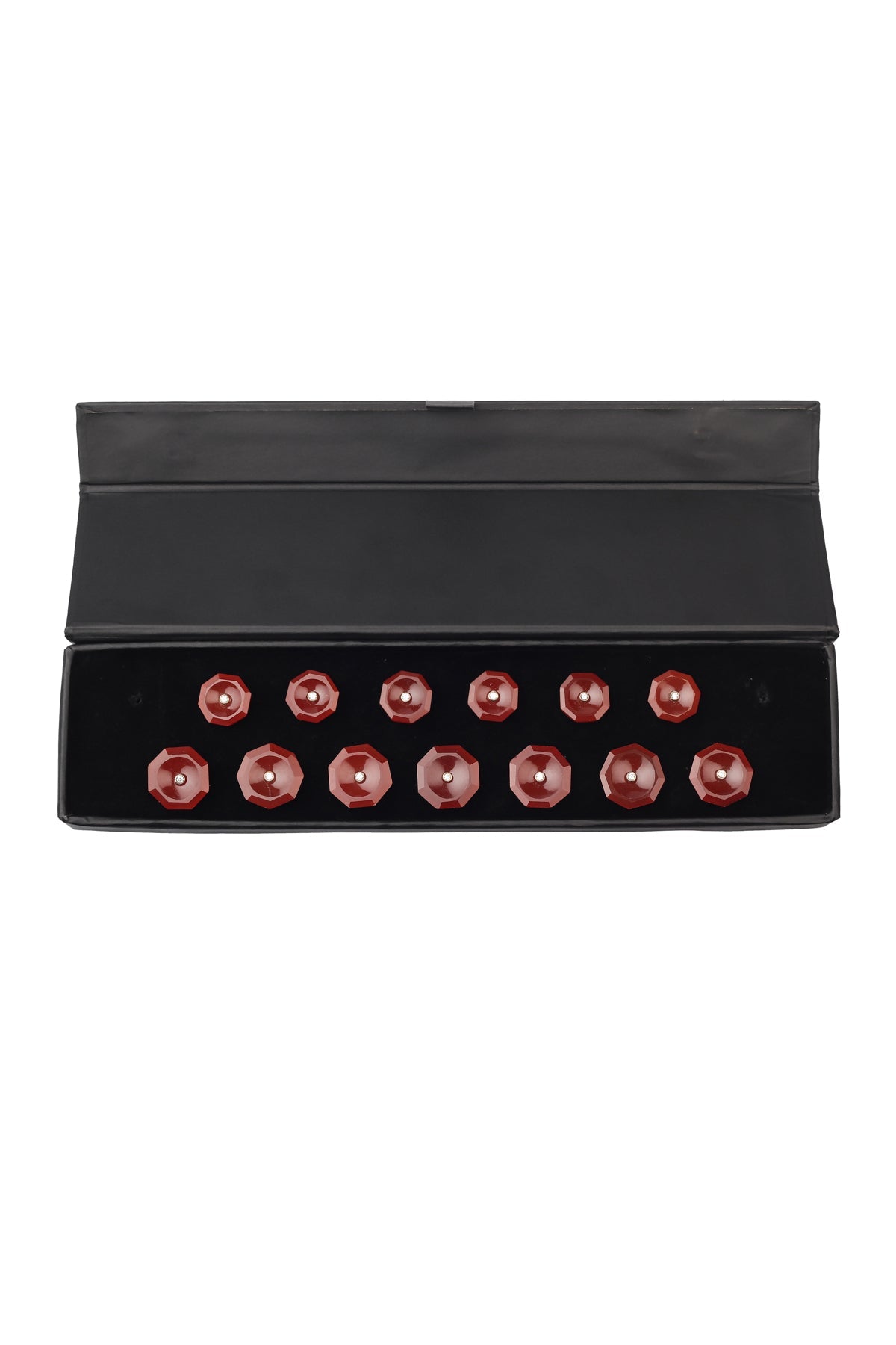 Wine Hexagon Onyx Button Set