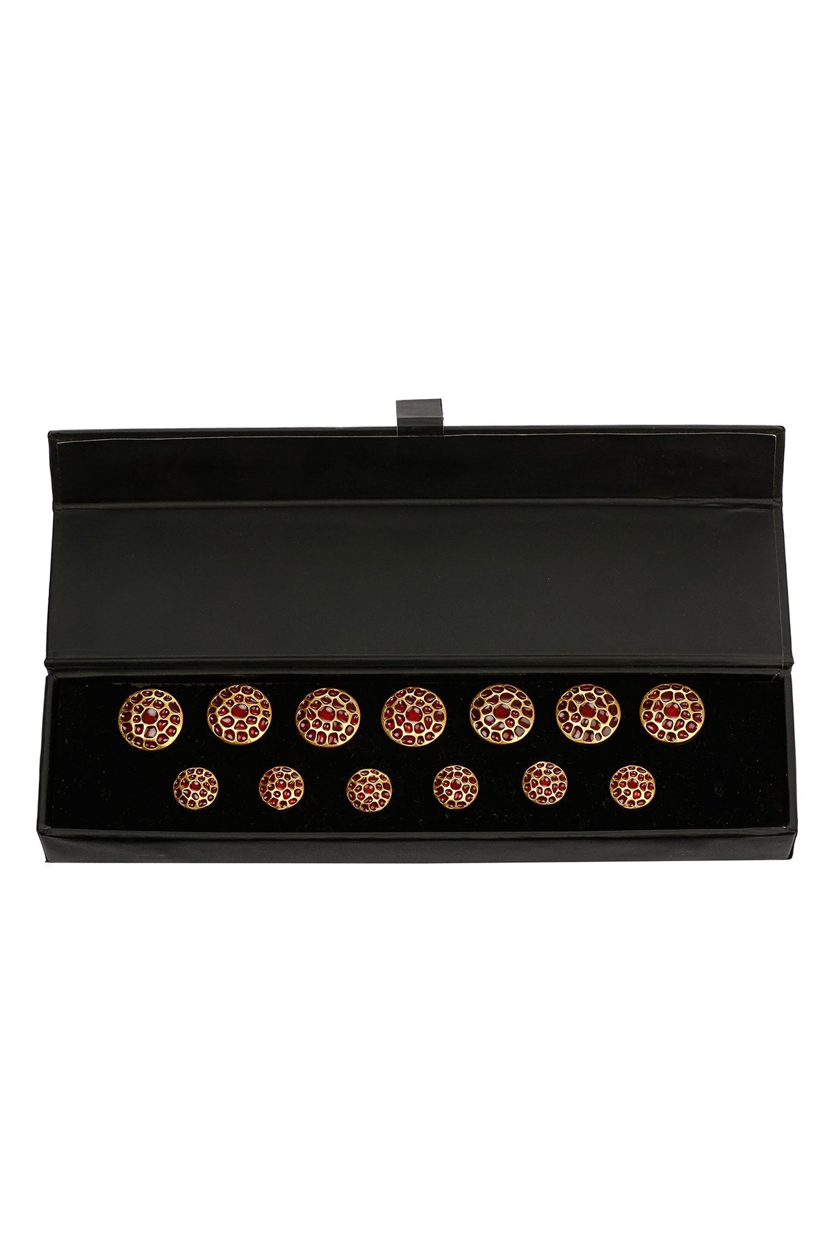 Red Enamel Button Set