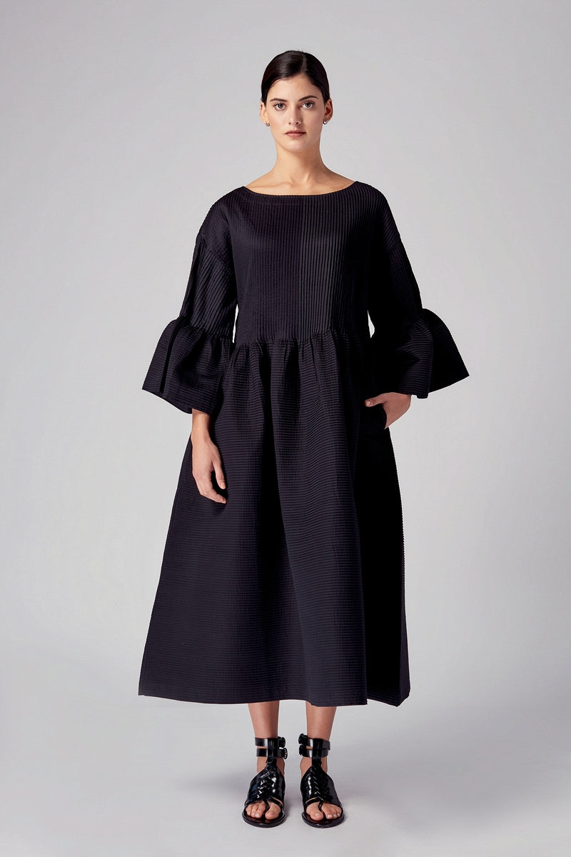 Hamira Peplum Pleated Dress