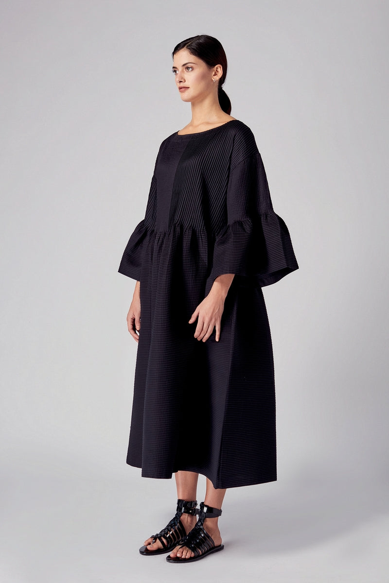 Hamira Peplum Pleated Dress