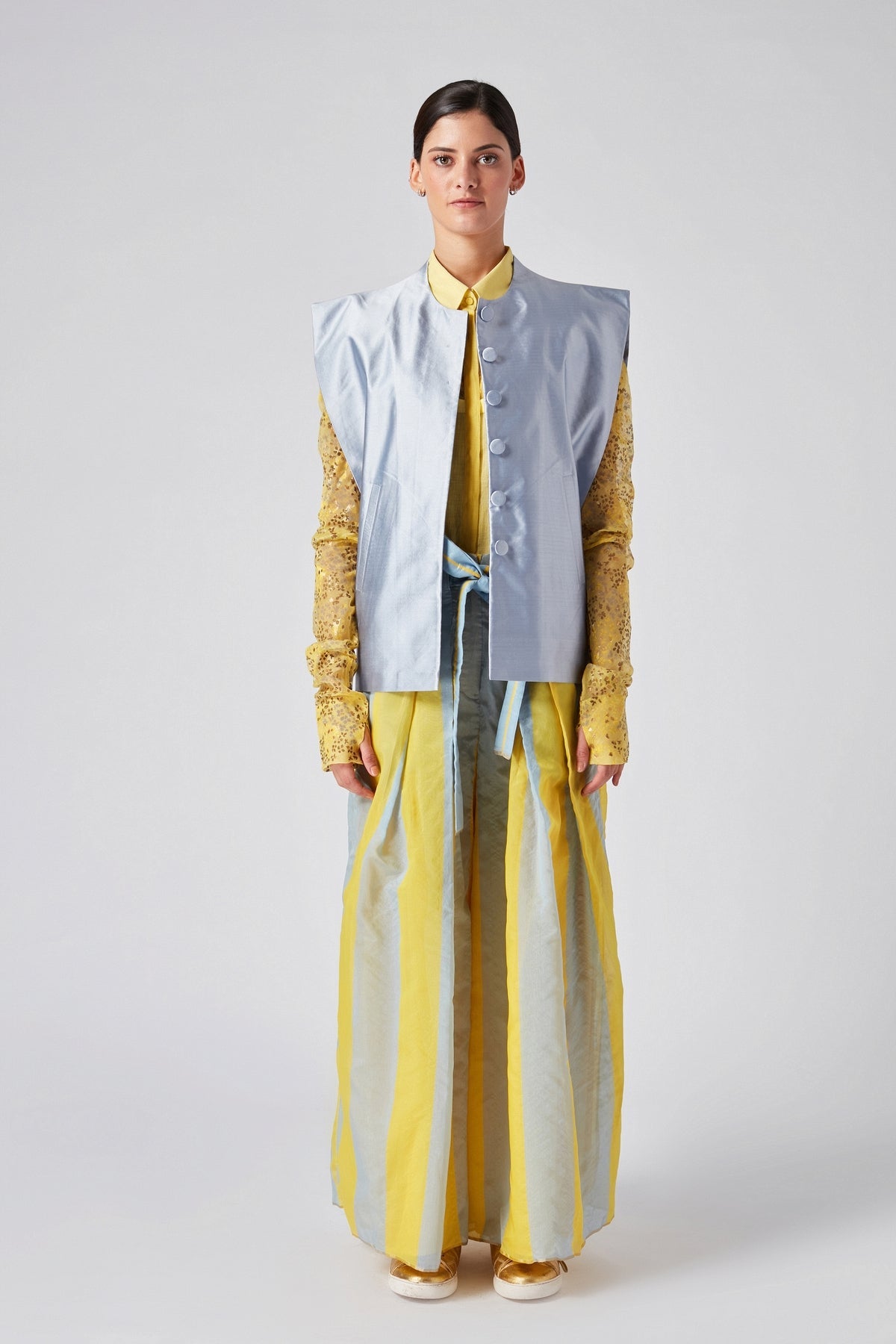 Desuri Handloom Stripe Belted Pants