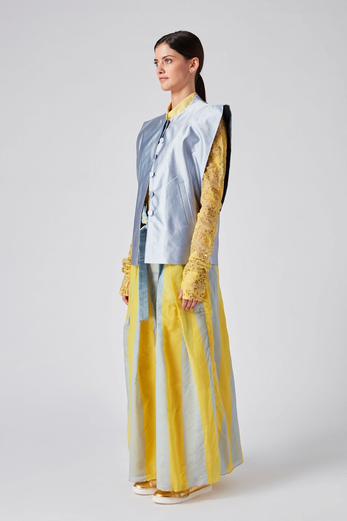 Desuri Handloom Stripe Belted Pants