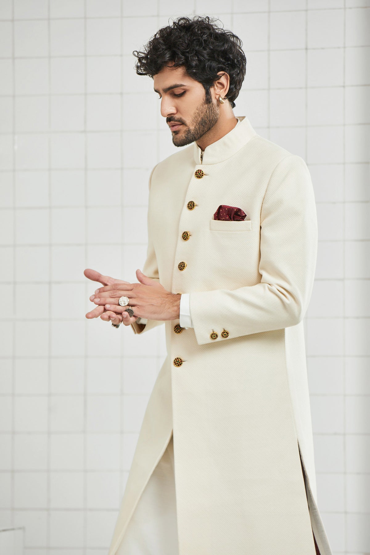 Dhami Quilted Sherwani