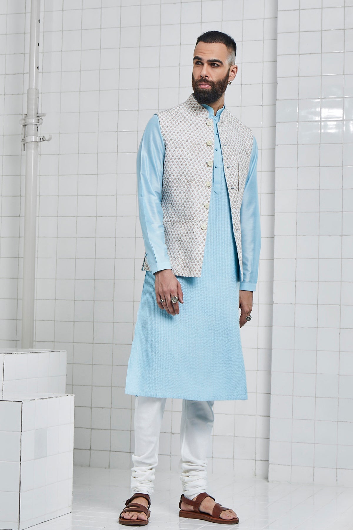 Pushad Reversible Block Print Waistcoat