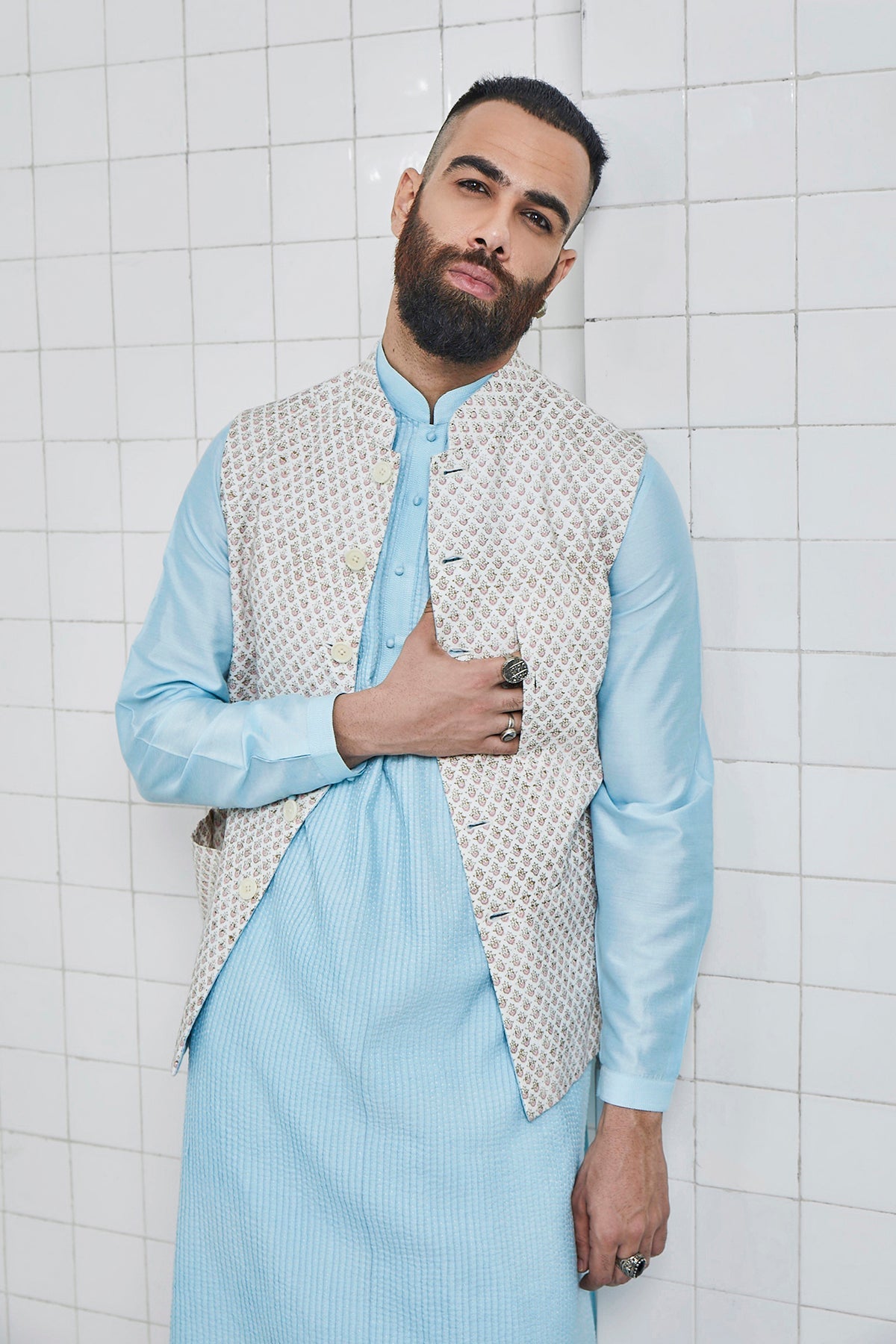 Pushad Reversible Block Print Waistcoat
