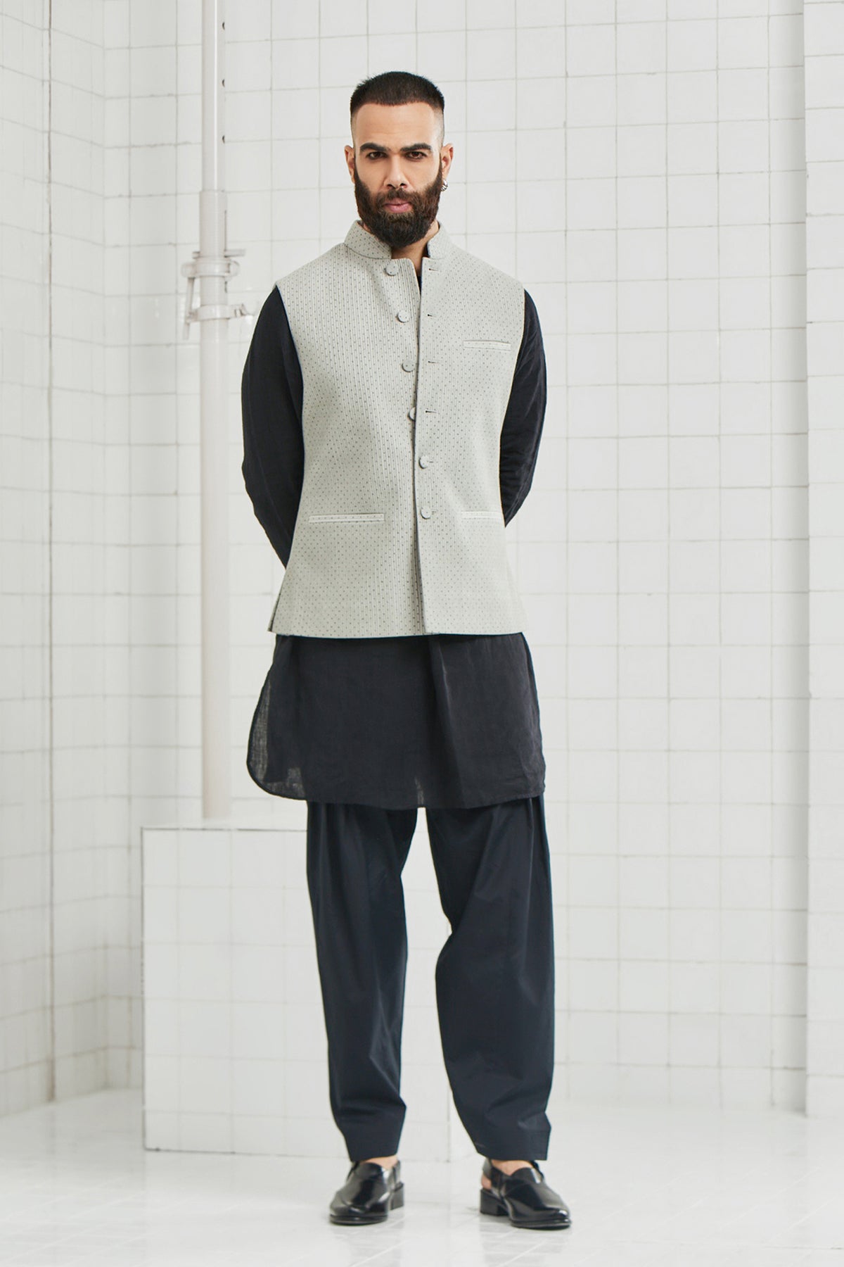 Dhadhu Block Print Quilted Waistcoat