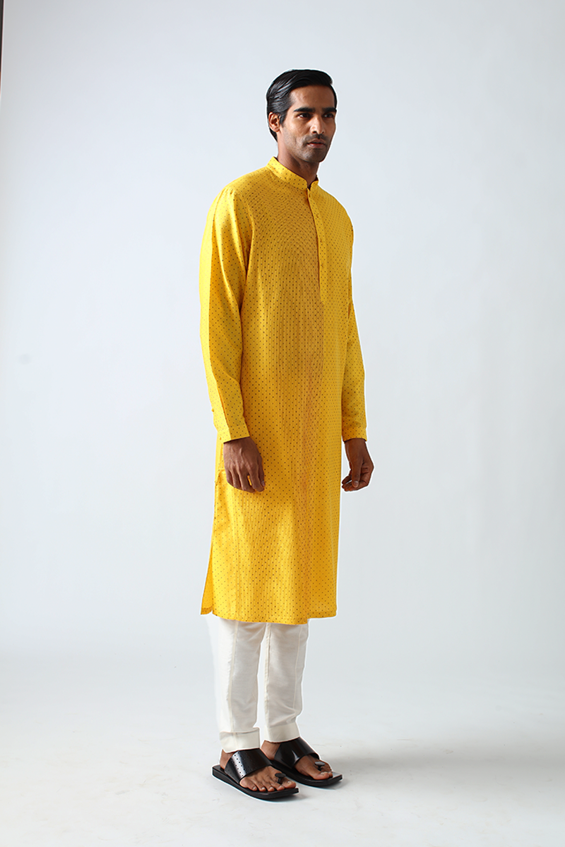 Dhadhu Pintuck Block Print Kurta Set