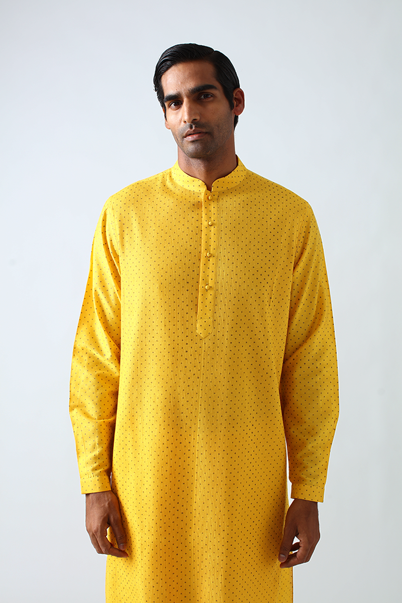 Dhadhu Pintuck Block Print Kurta Set