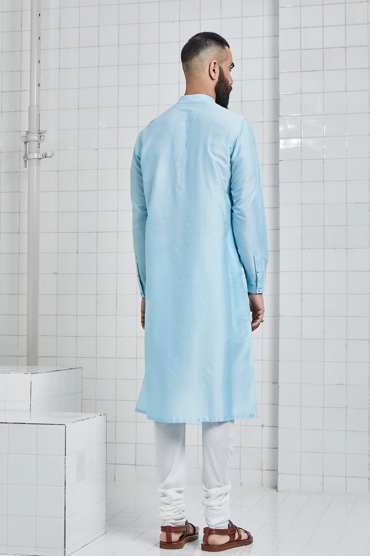 Bainsara Pintuck Kurta Set with Kantha