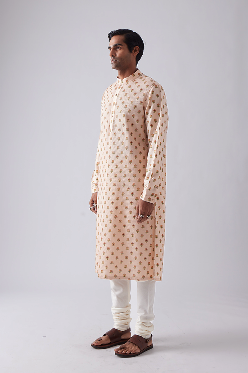 Dahar Pintuck Block Print Kurta Set