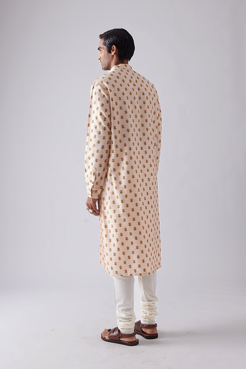 Dahar Pintuck Block Print Kurta Set