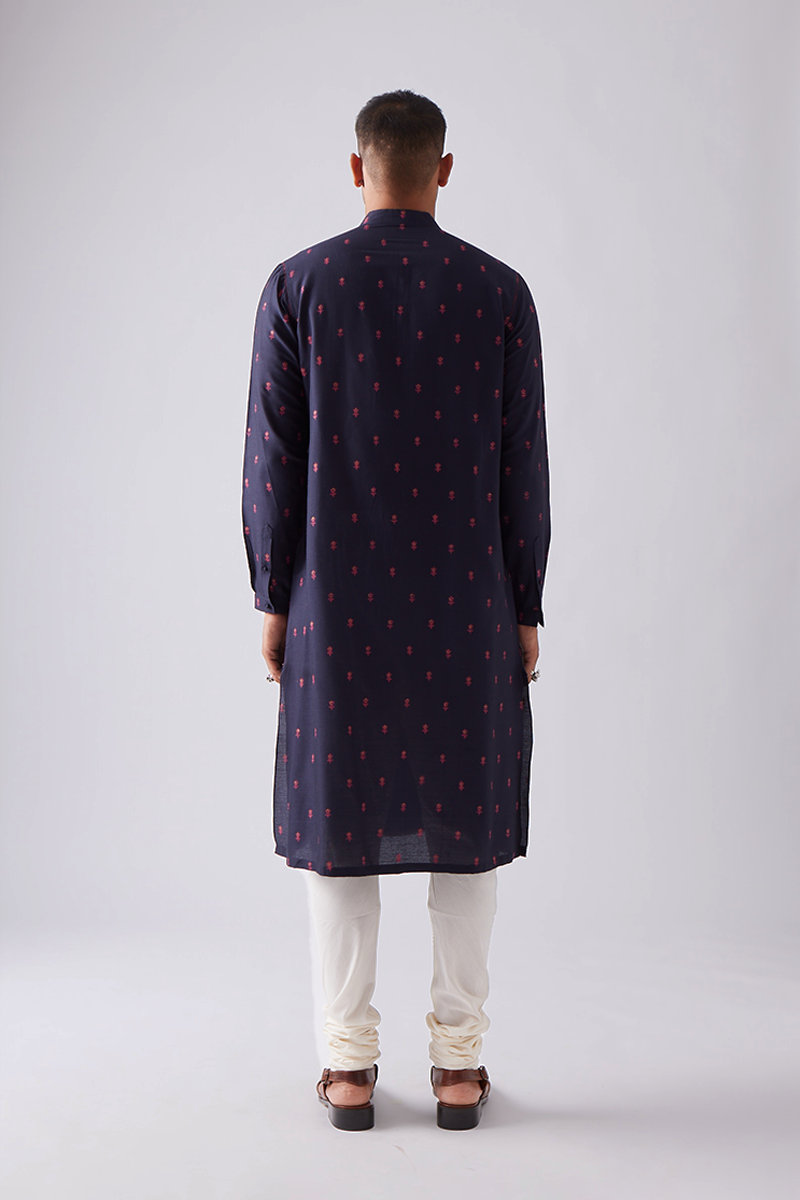 Khelna Hand Print Puintuck Kurta Set