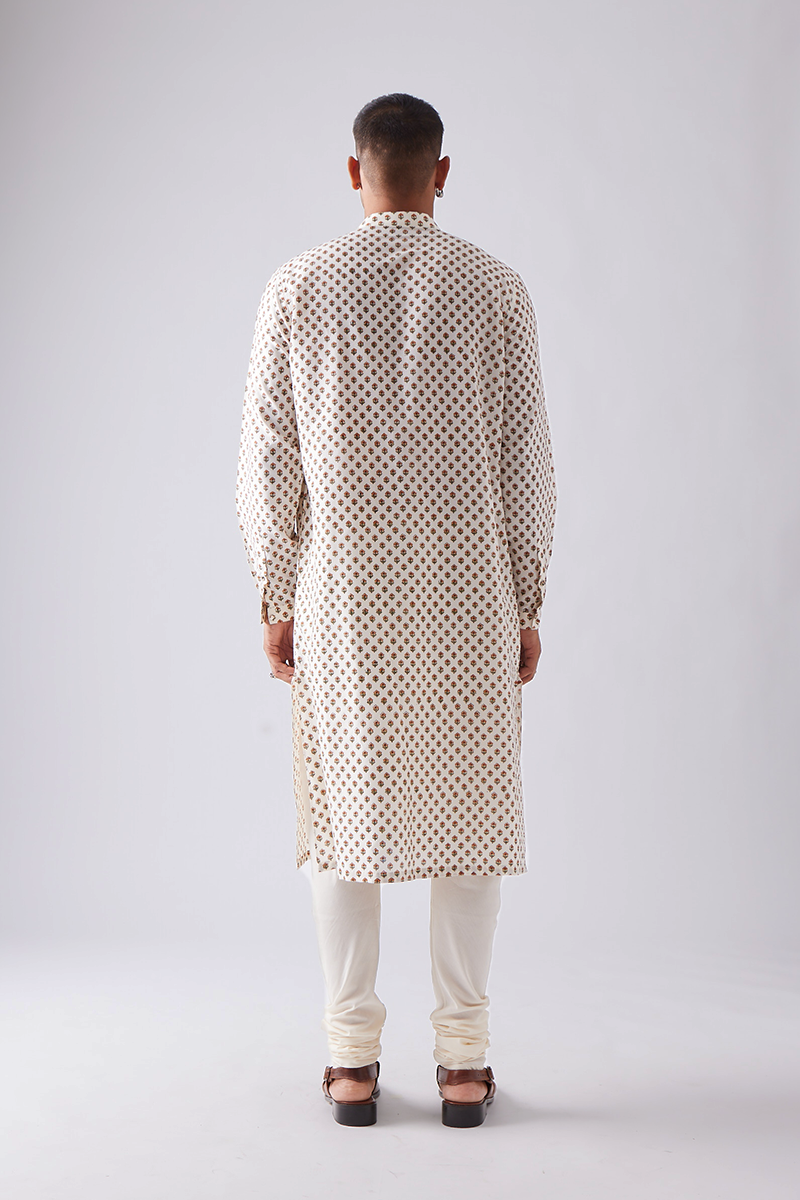 Chhitroli Hand Print Pintuck Kurta Set