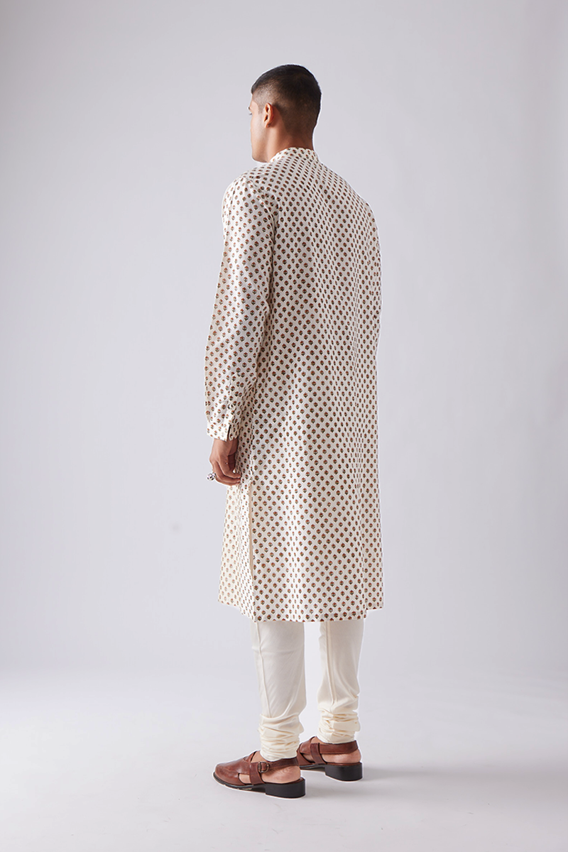 Chhitroli Hand Print Pintuck Kurta Set