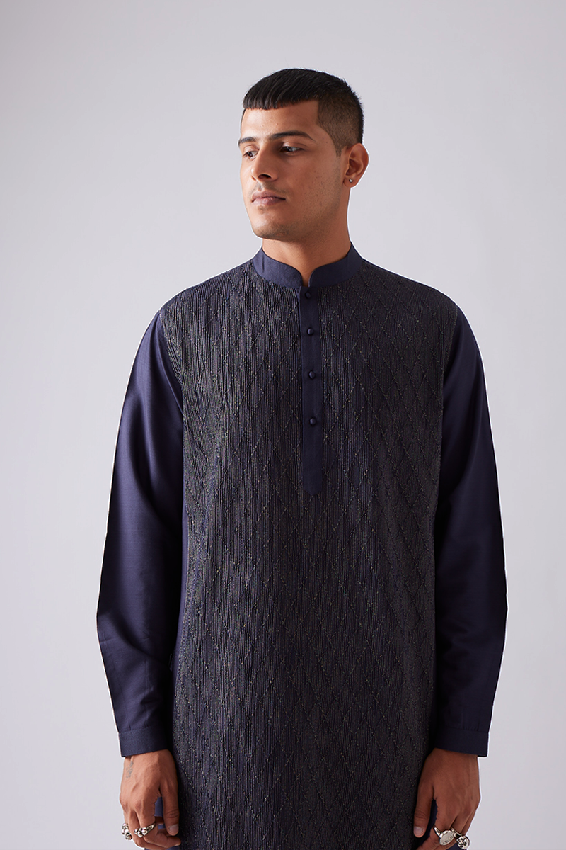 Kelawas Zari Pintuck Kurta Set