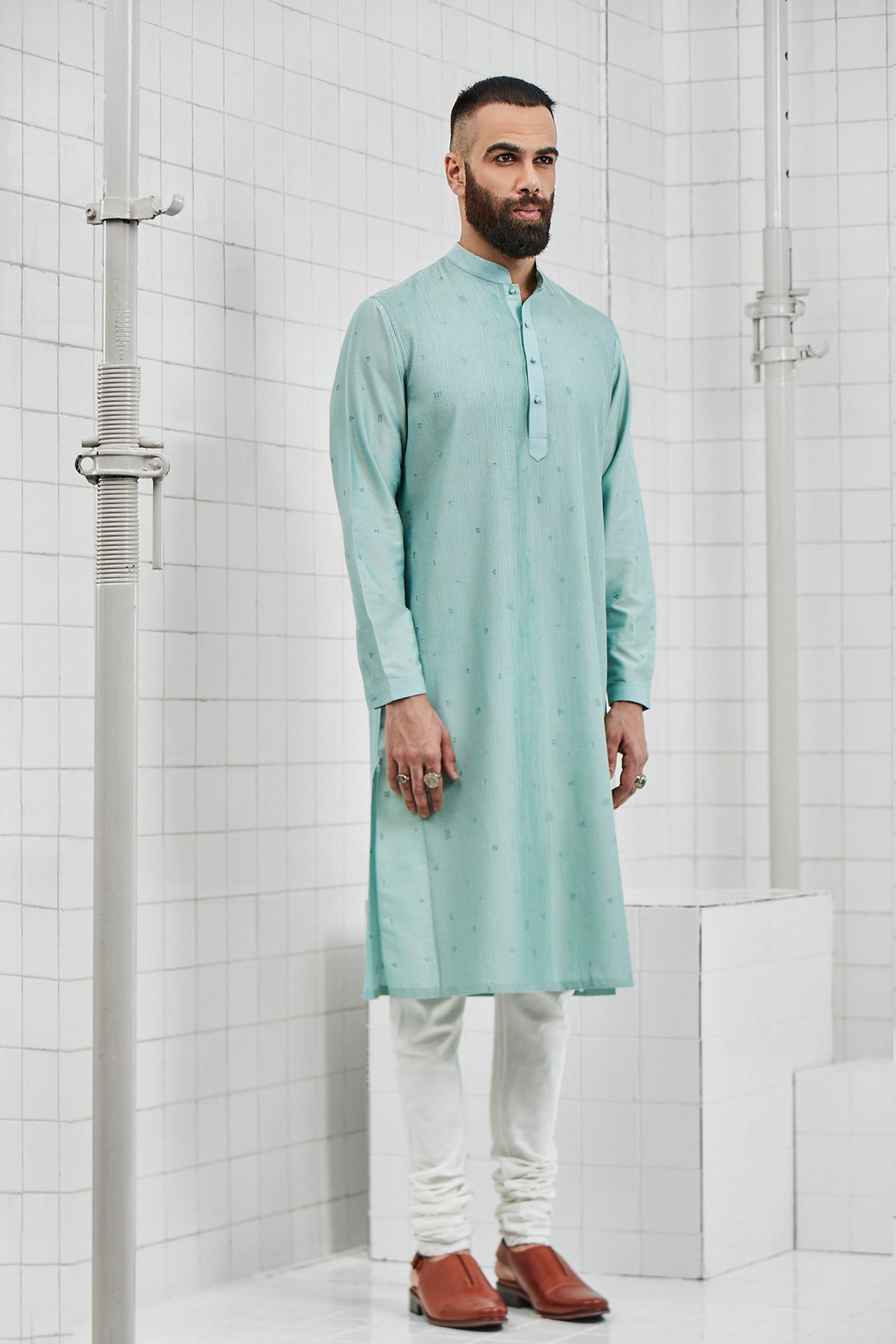Bhomya Pintuck Kurta Set with Embroidery