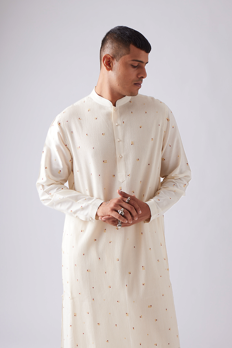 Bhomya Pintuck Kurta Set with Embroidery