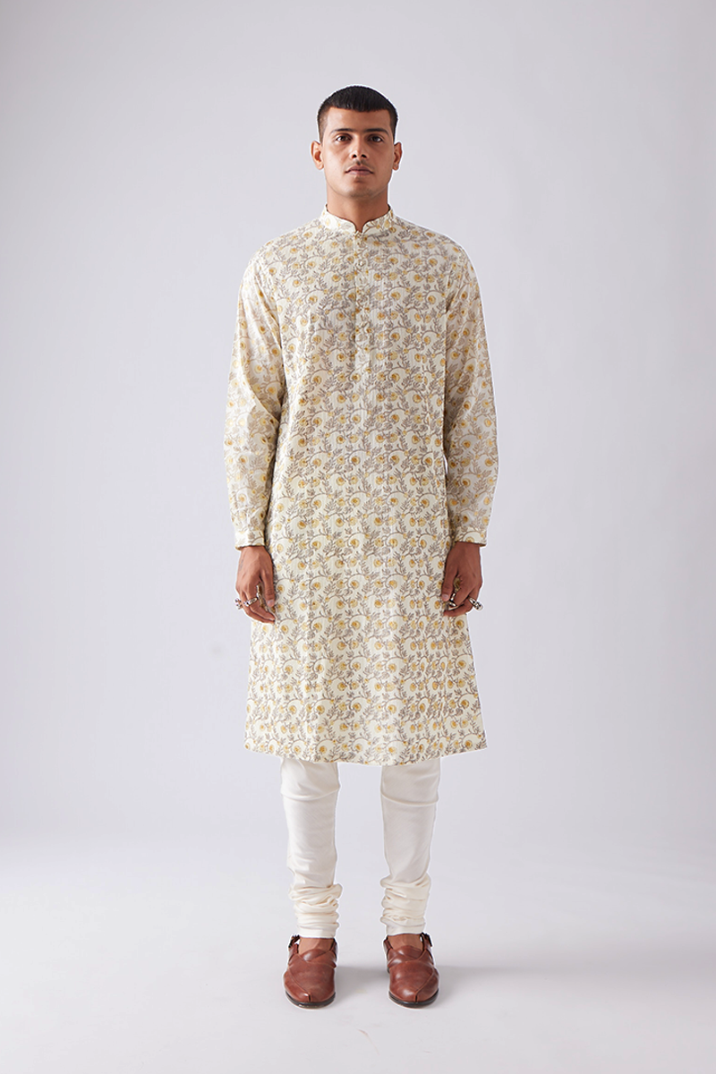 Bageecha Hand Print Kurta Set