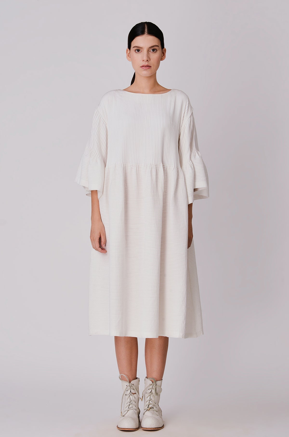 Hamira Peplum Pleated Dress