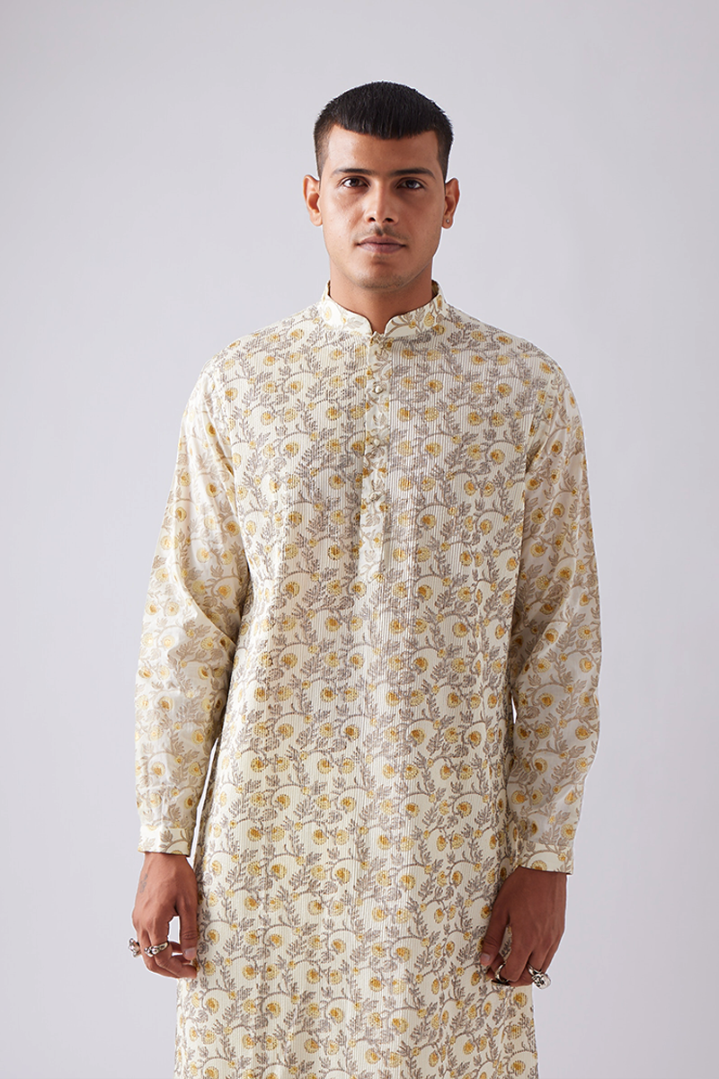 Bageecha Hand Print Kurta Set