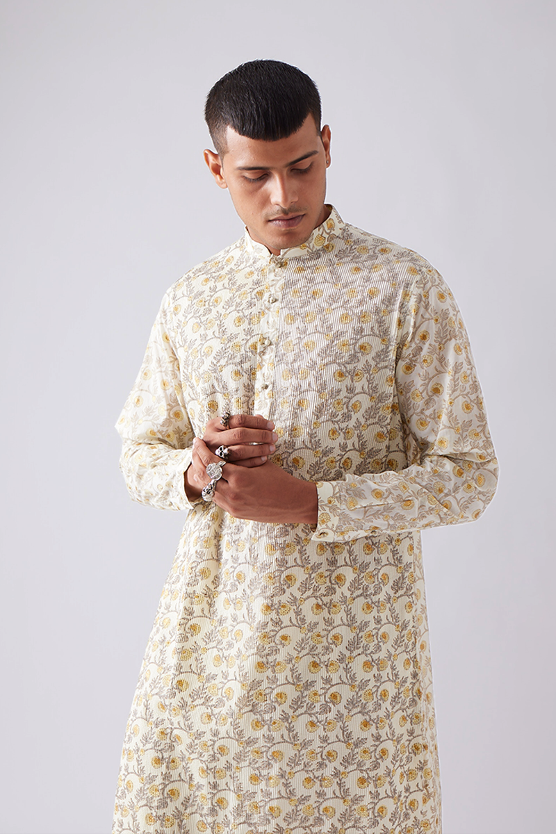 Bageecha Hand Print Kurta Set