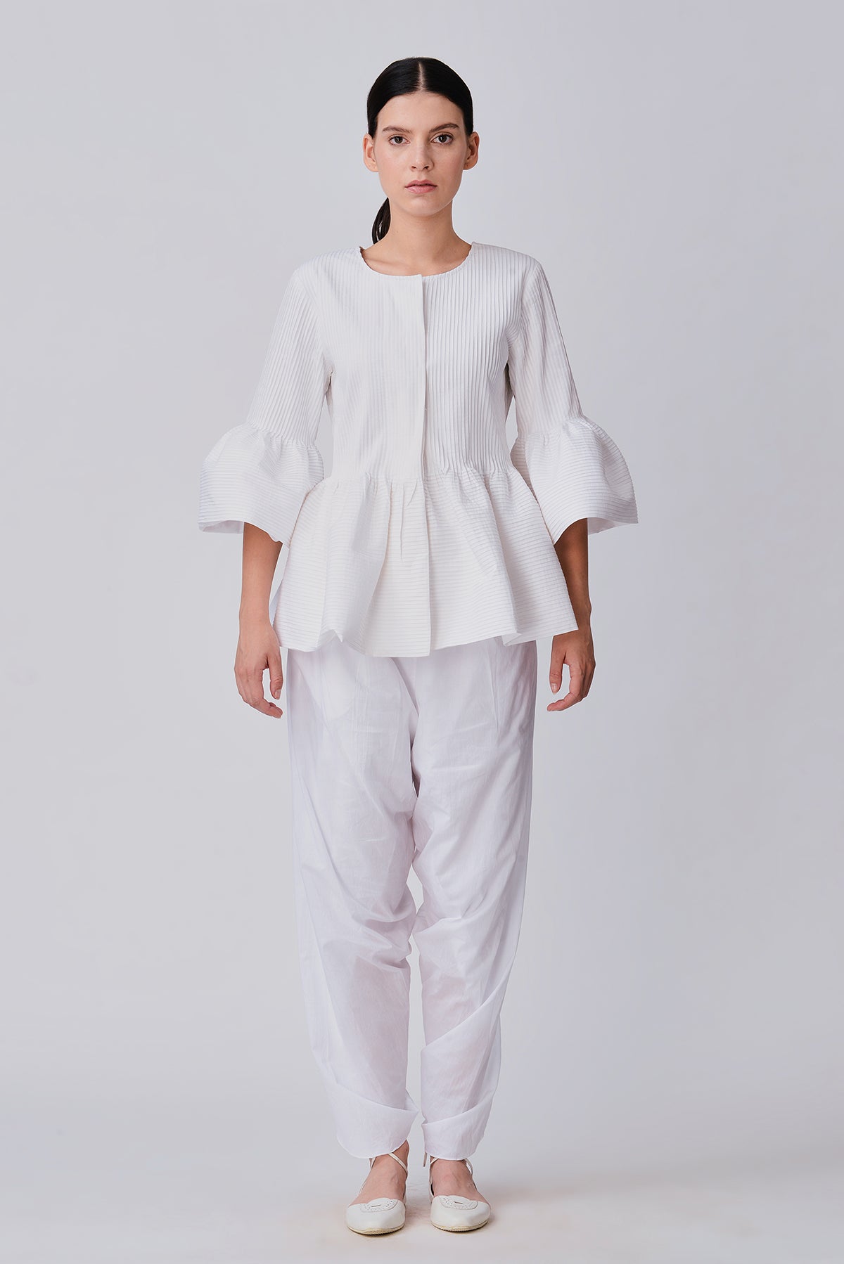 Jaesari Peplum Pleated Jacket