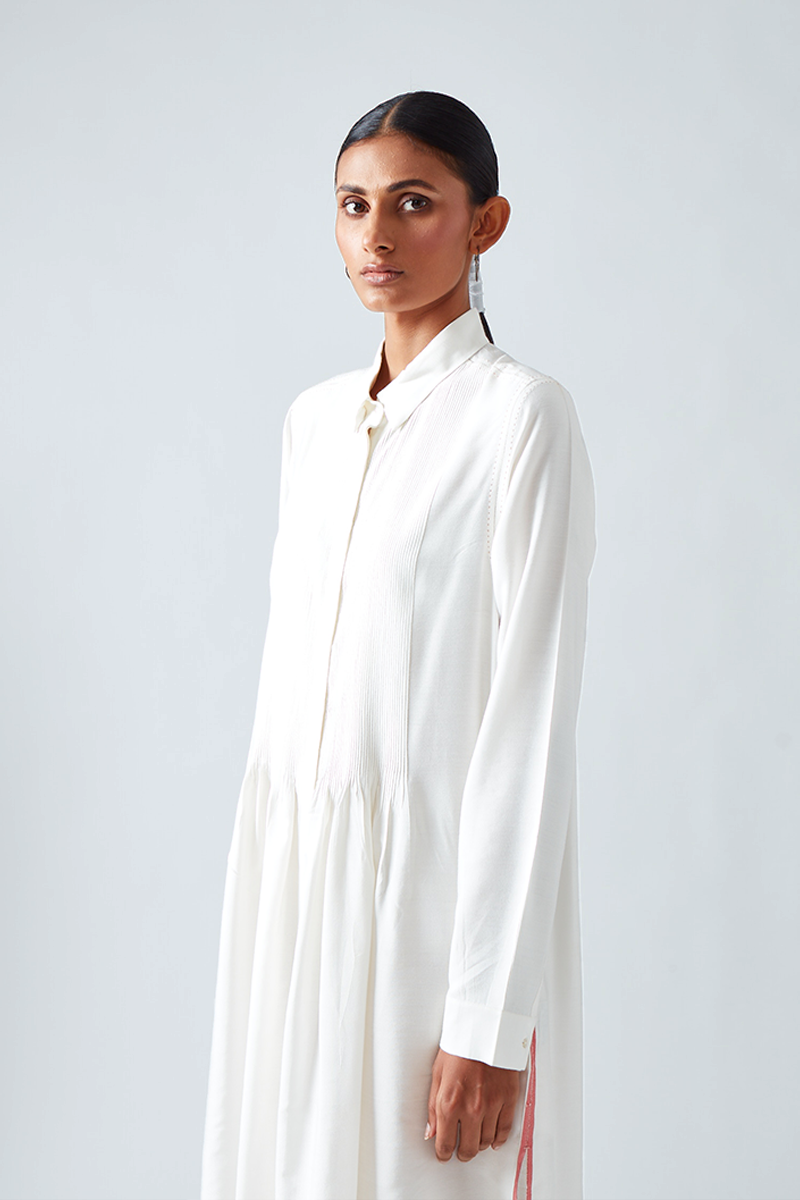 Vira Pintuck Dress In Full Length