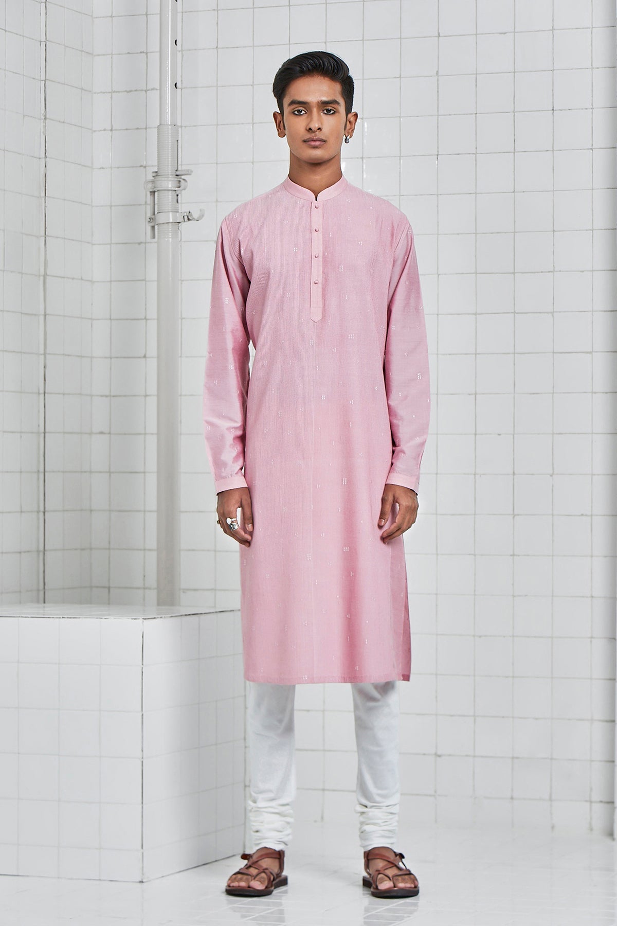Bhomya Pintuck Kurta Set with Embroidery