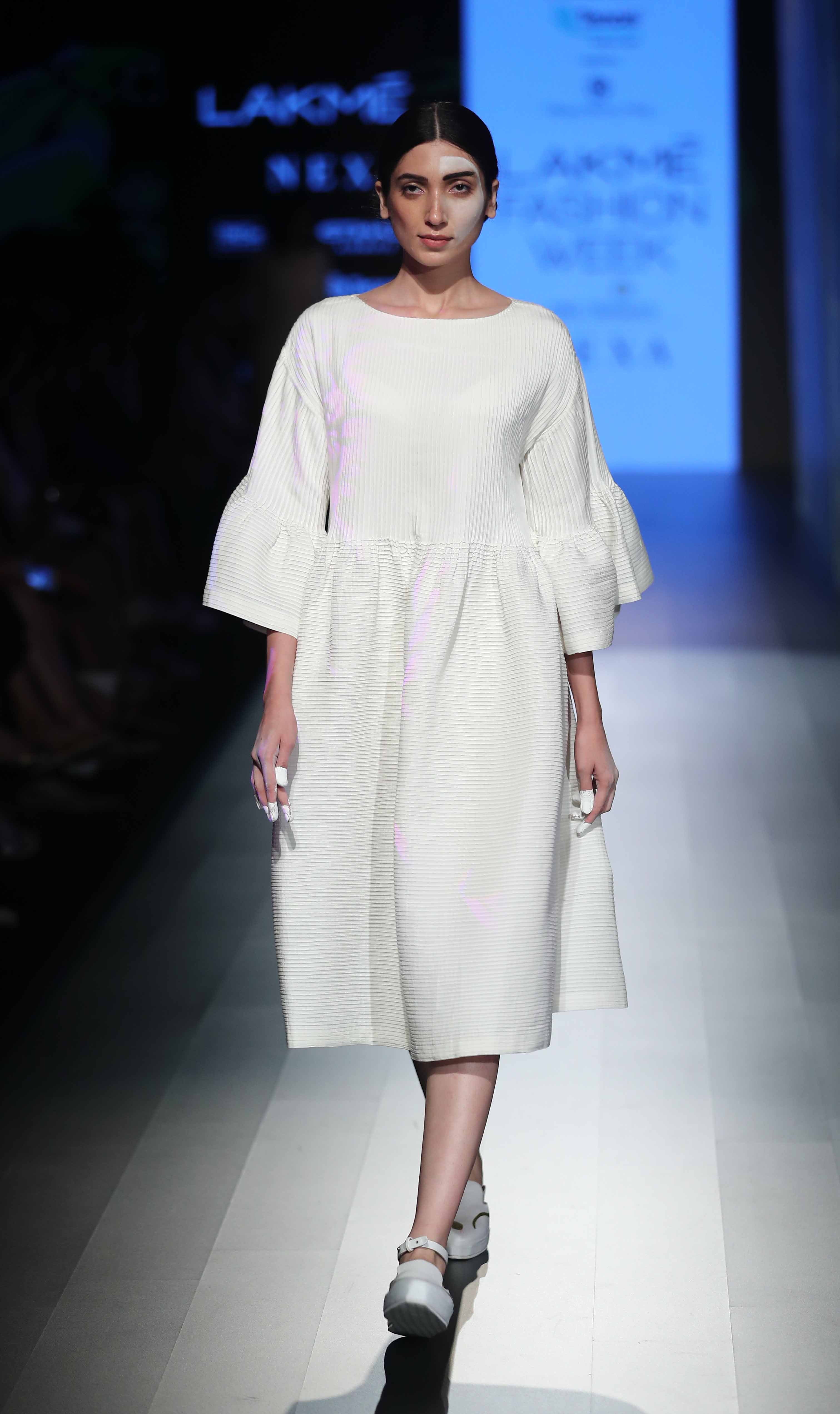 Hamira Peplum Pleated Dress