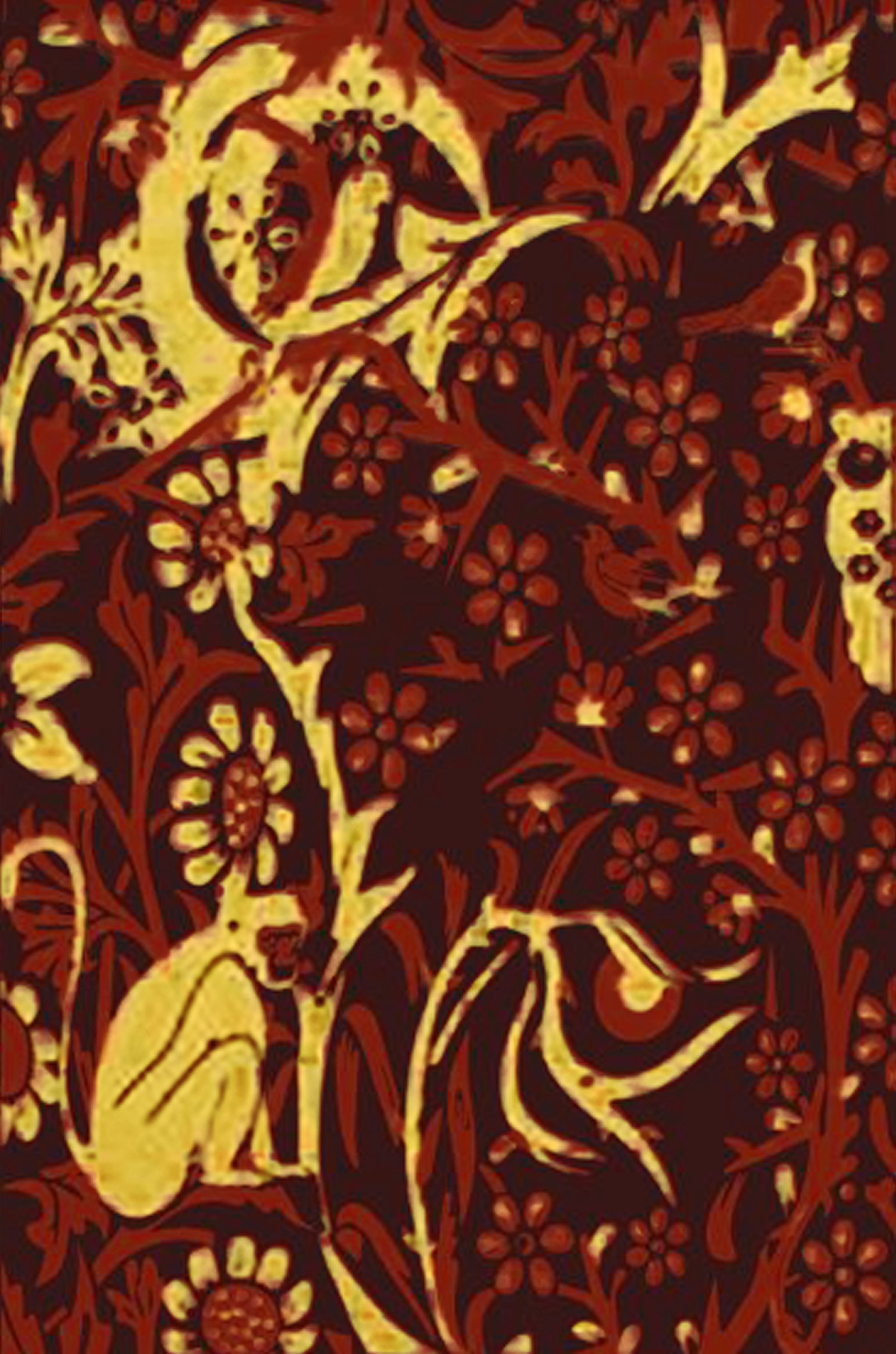 Sherkhanum Red/Gold Embossed Wall Tiles