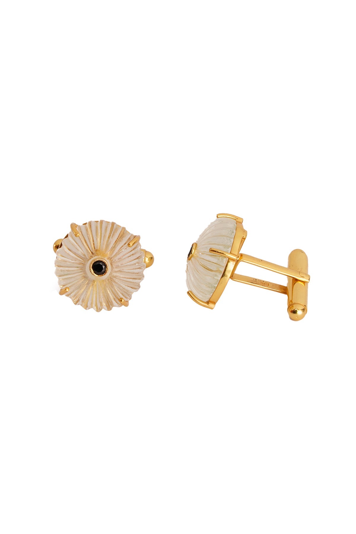 Clear Crystal Round Cufflinks