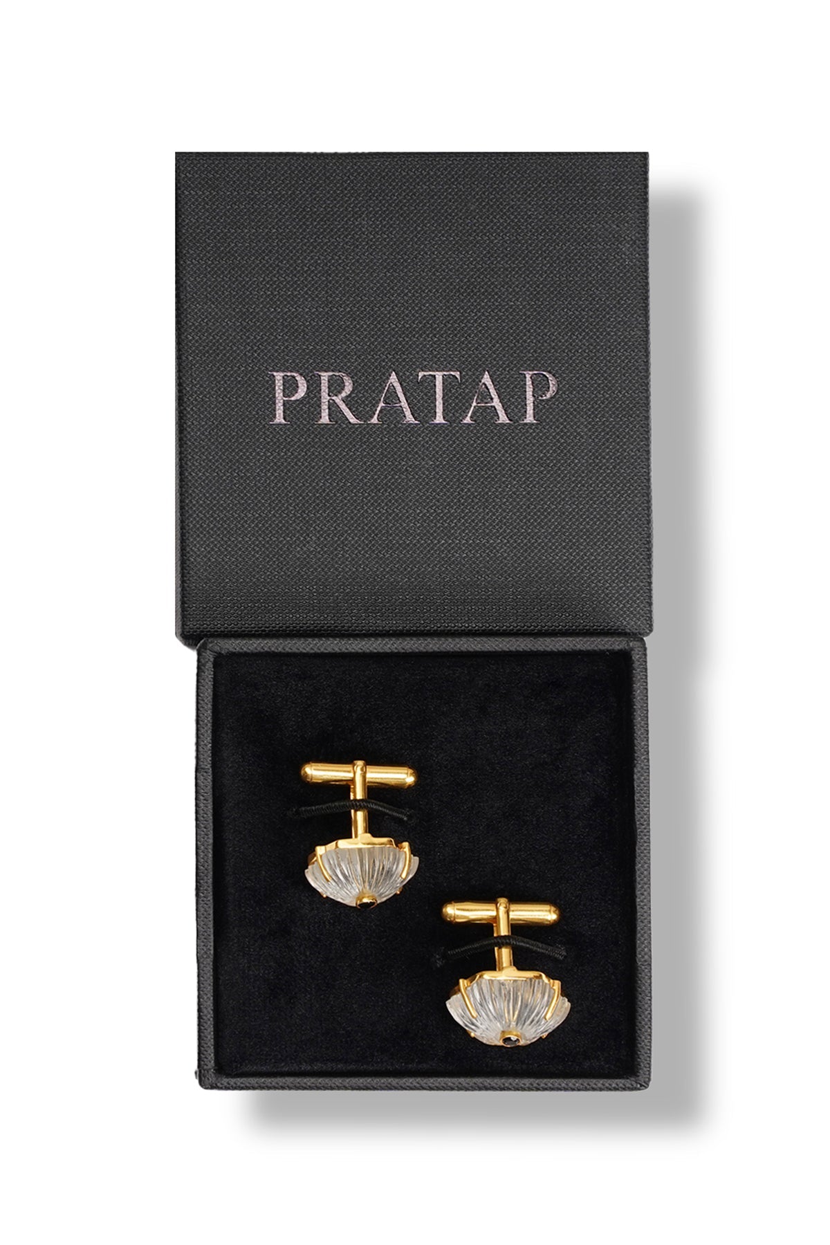 Clear Crystal Zig Zag Cufflinks