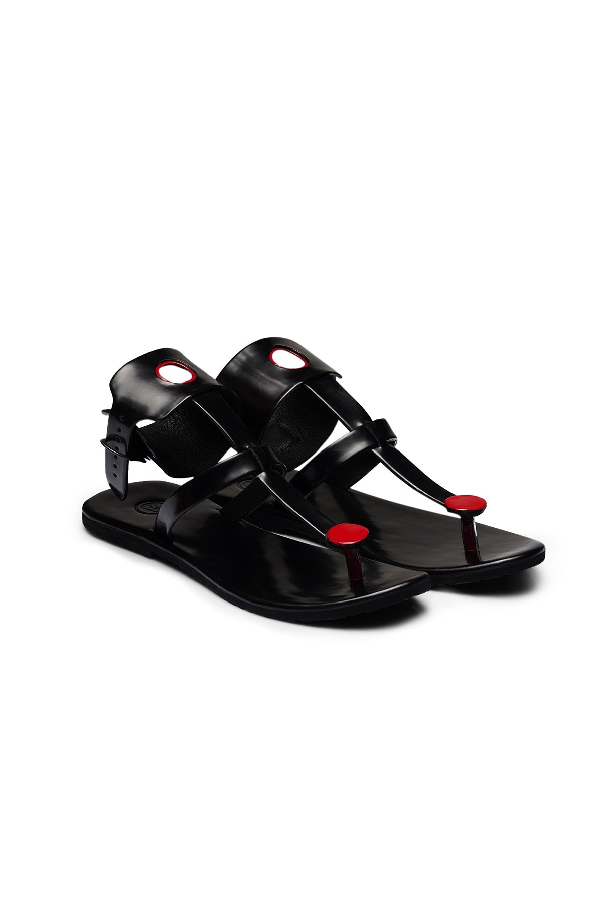 Circle Cut Convict Slides With Circle Toe