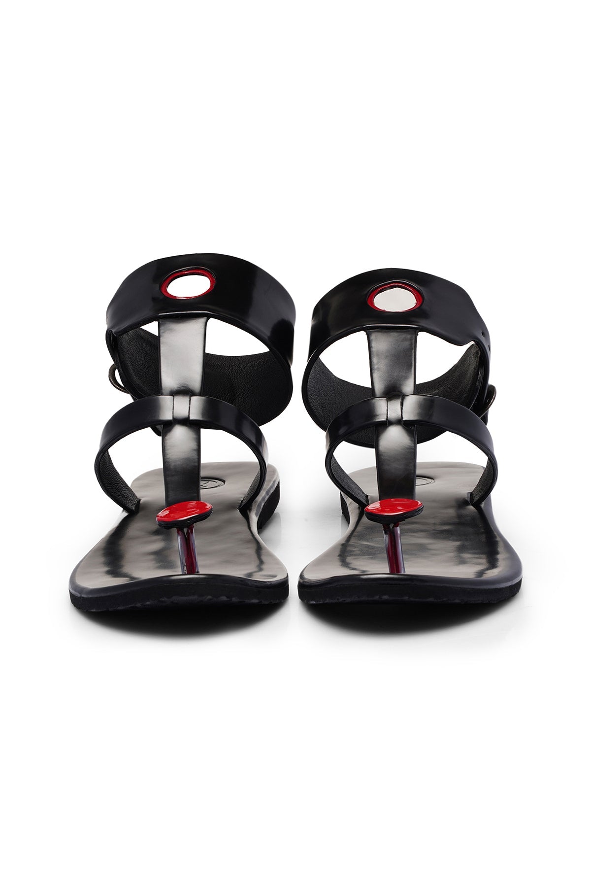 Circle Cut Convict Slides With Circle Toe