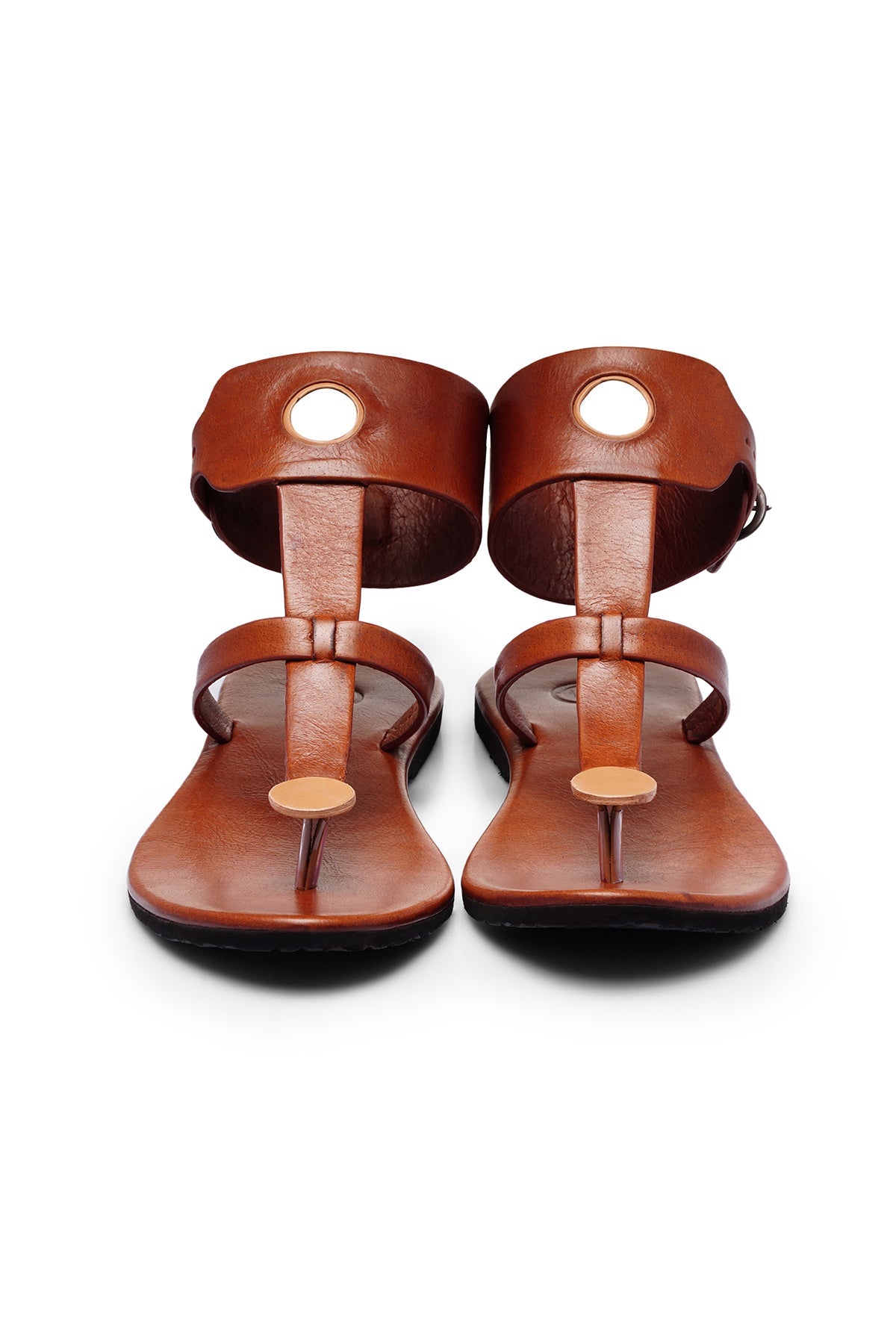 Circle Cut Convict Slides With Circle Toe