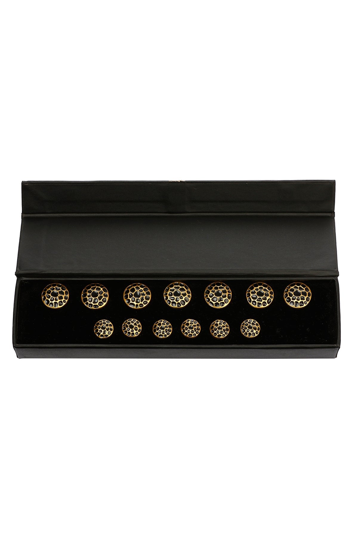 Black Enamel Button Set