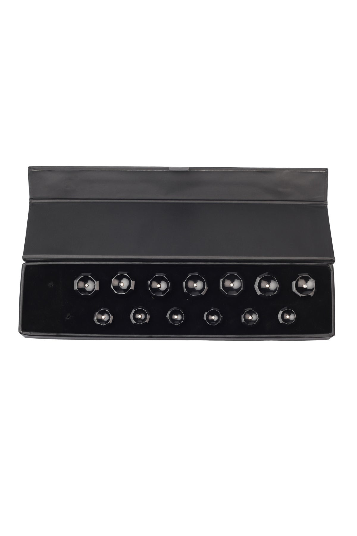 Black Hexagon Onyx Button Set