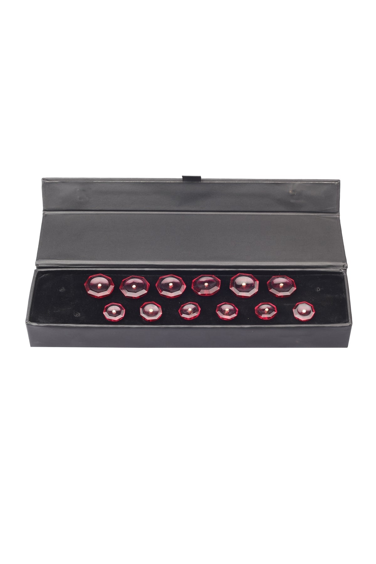 Pink Hexagon Onyx Button Set