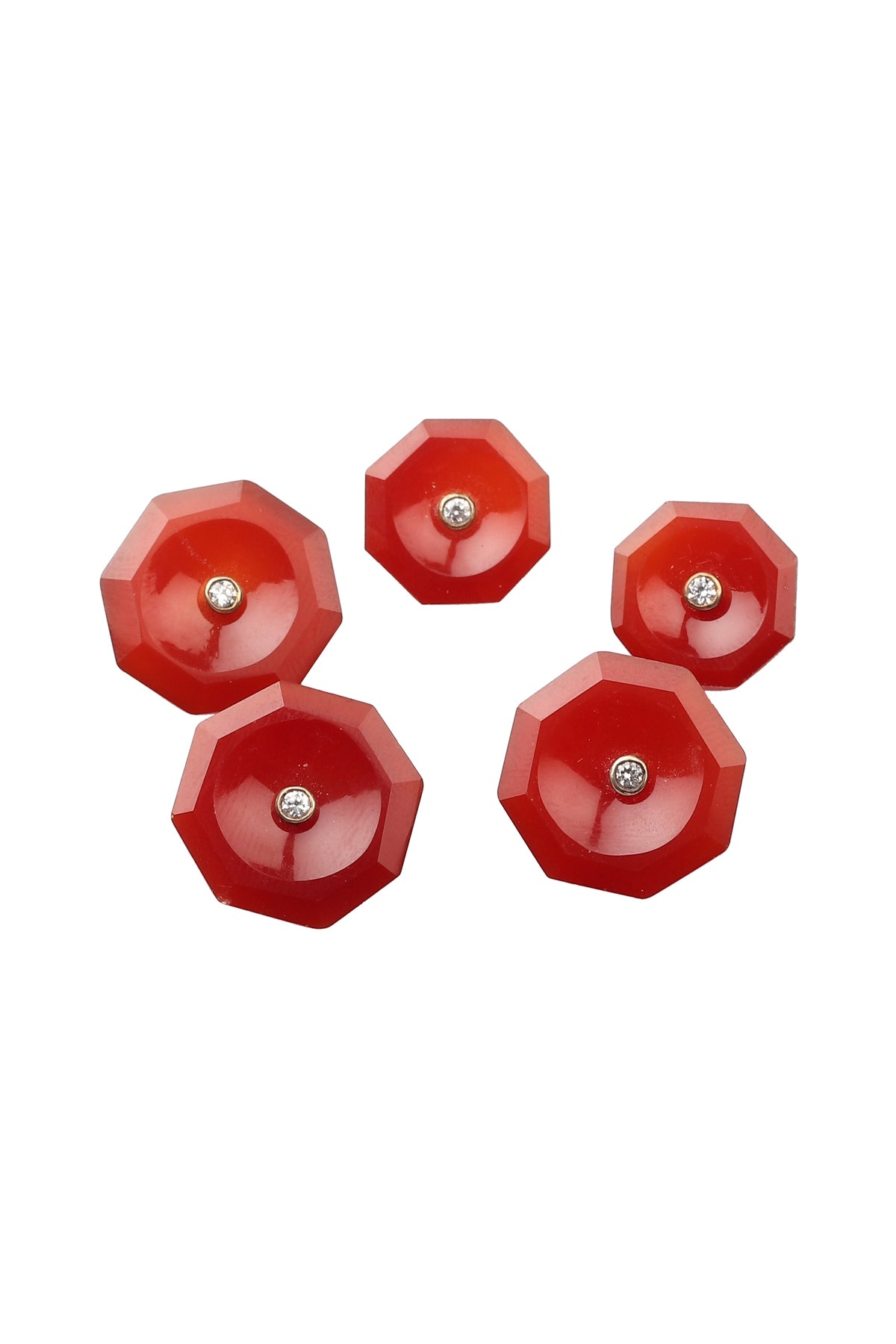 Wine Hexagon Onyx Button Set
