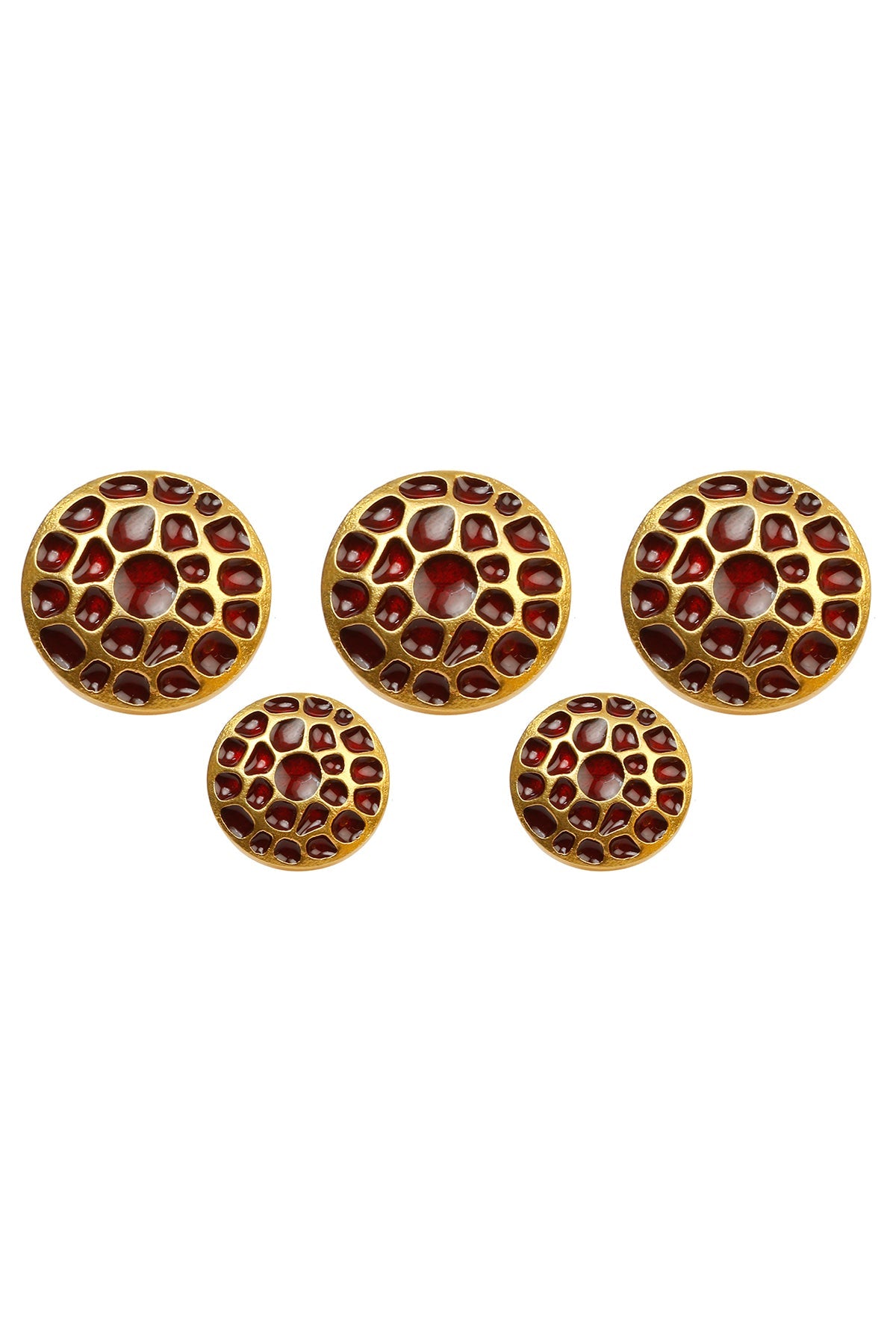 Red Enamel Button Set