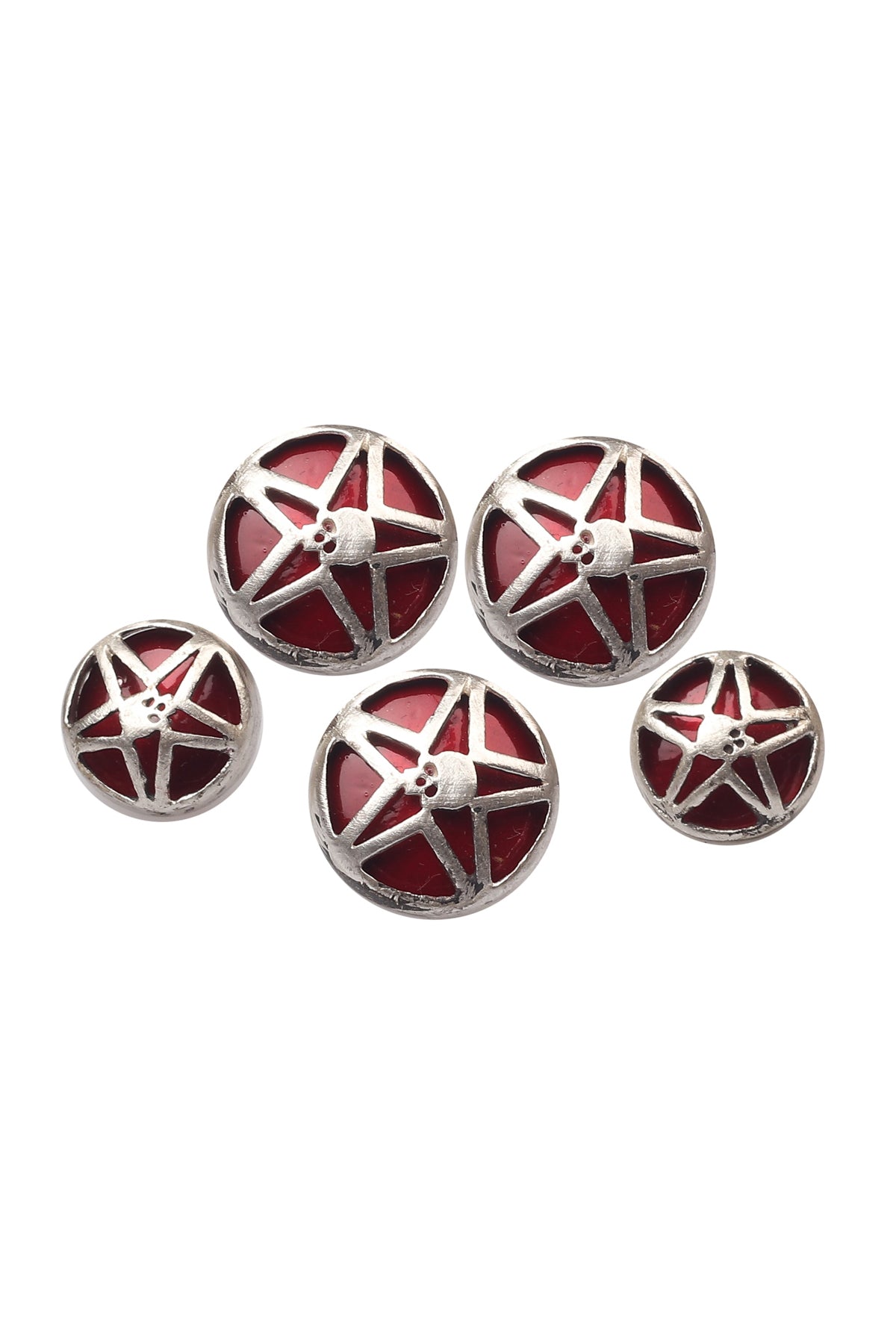 Silver Star Button Set