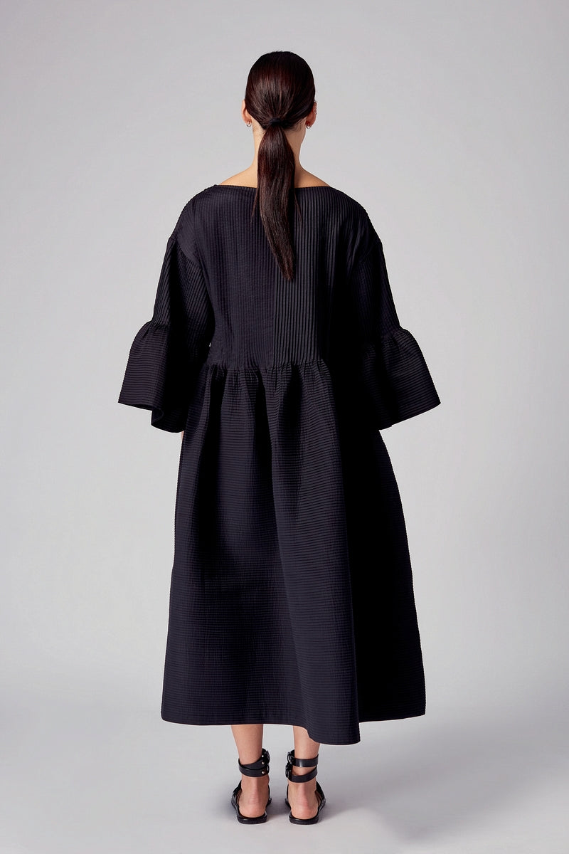 Hamira Peplum Pleated Dress
