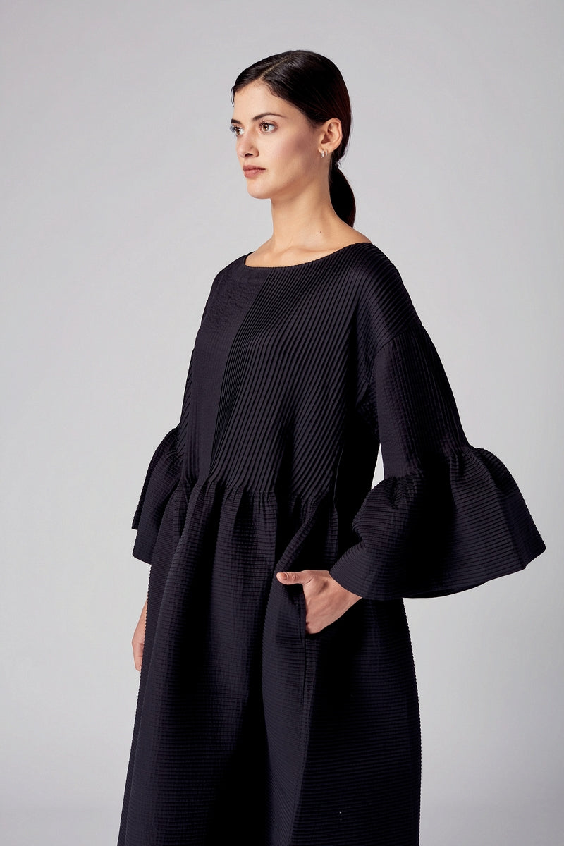 Hamira Peplum Pleated Dress