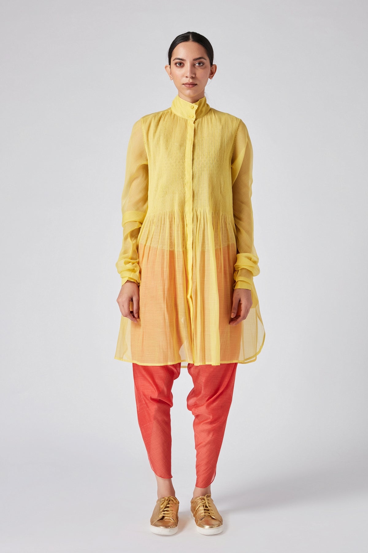 Kekri Congested Pintuck Yoke Tunic