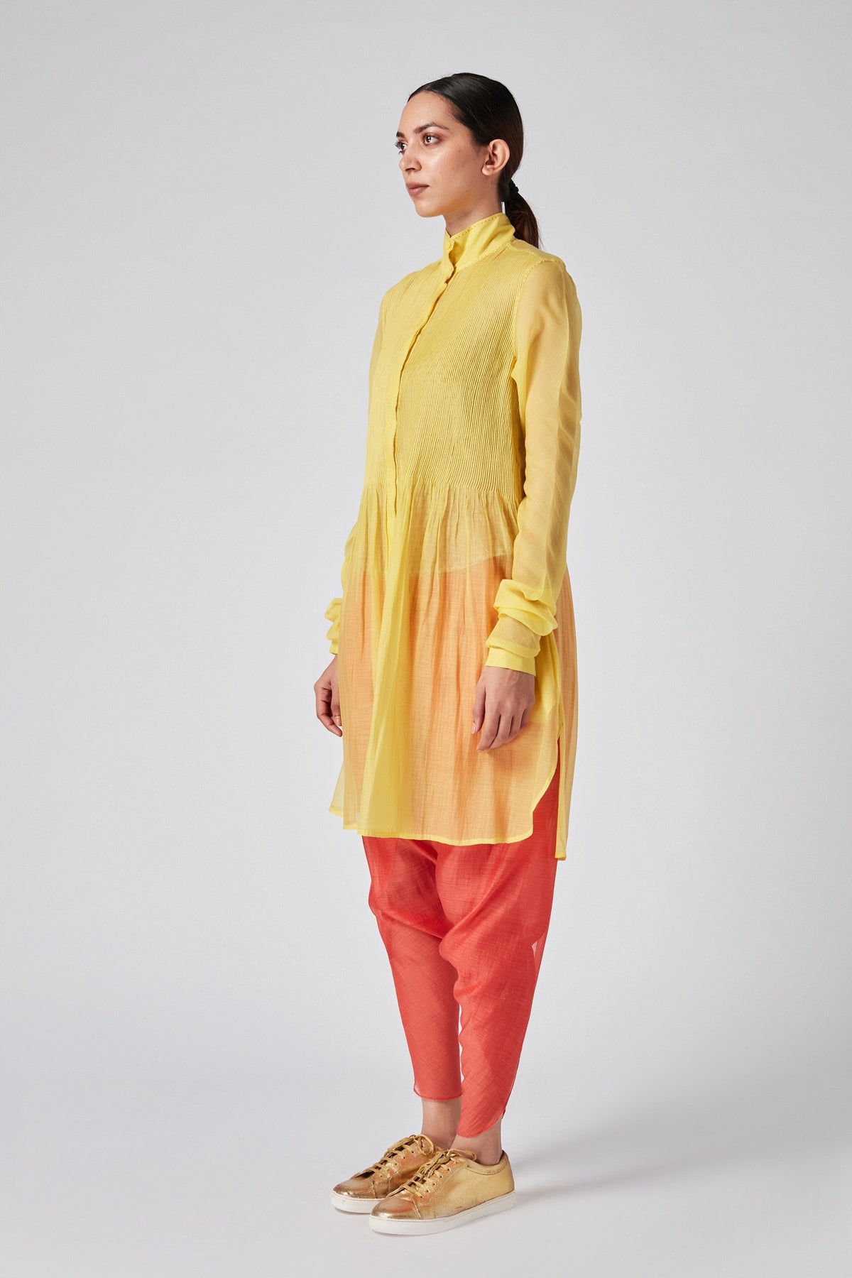 Kekri Congested Pintuck Yoke Tunic