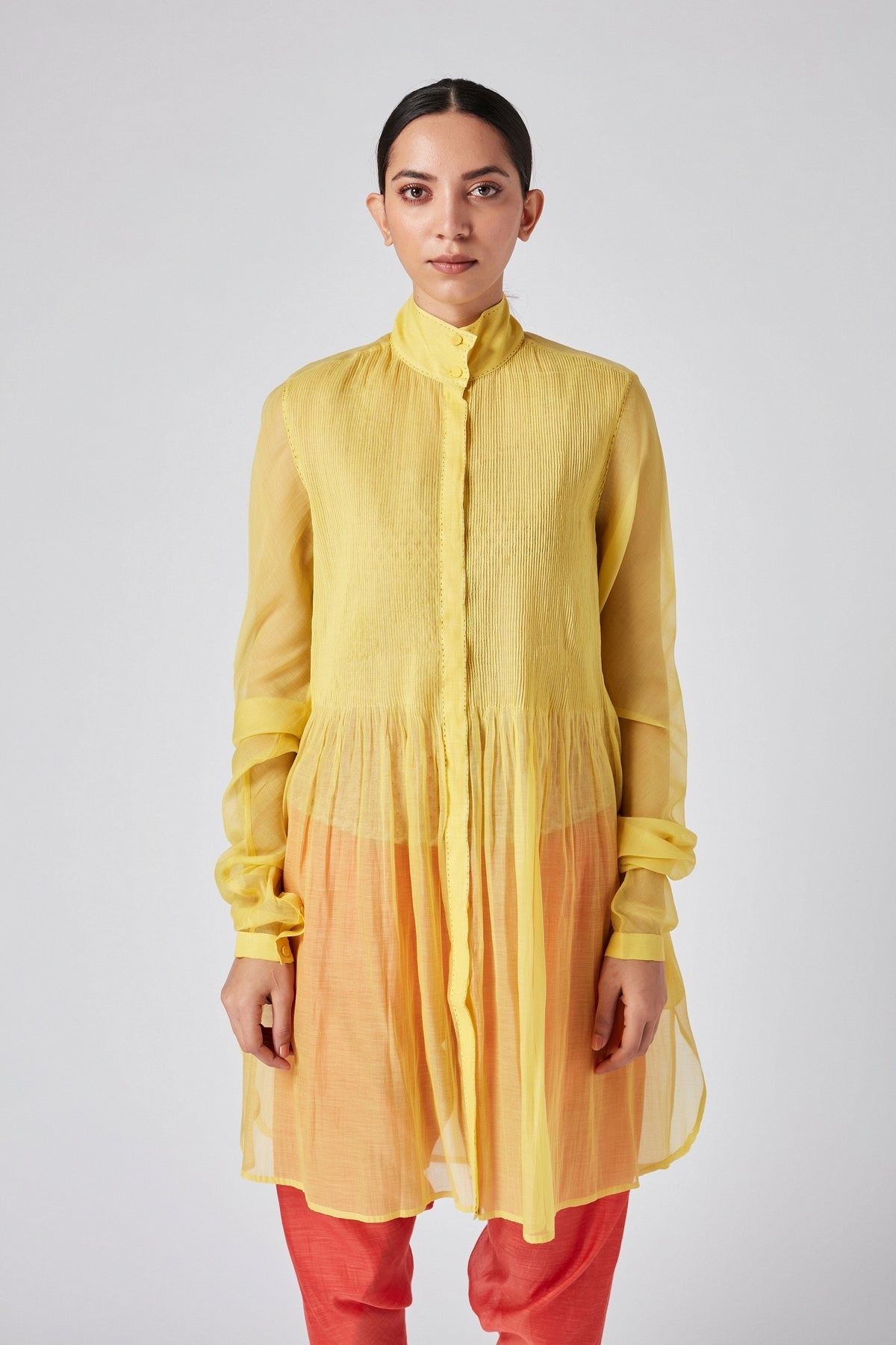 Kekri Congested Pintuck Yoke Tunic