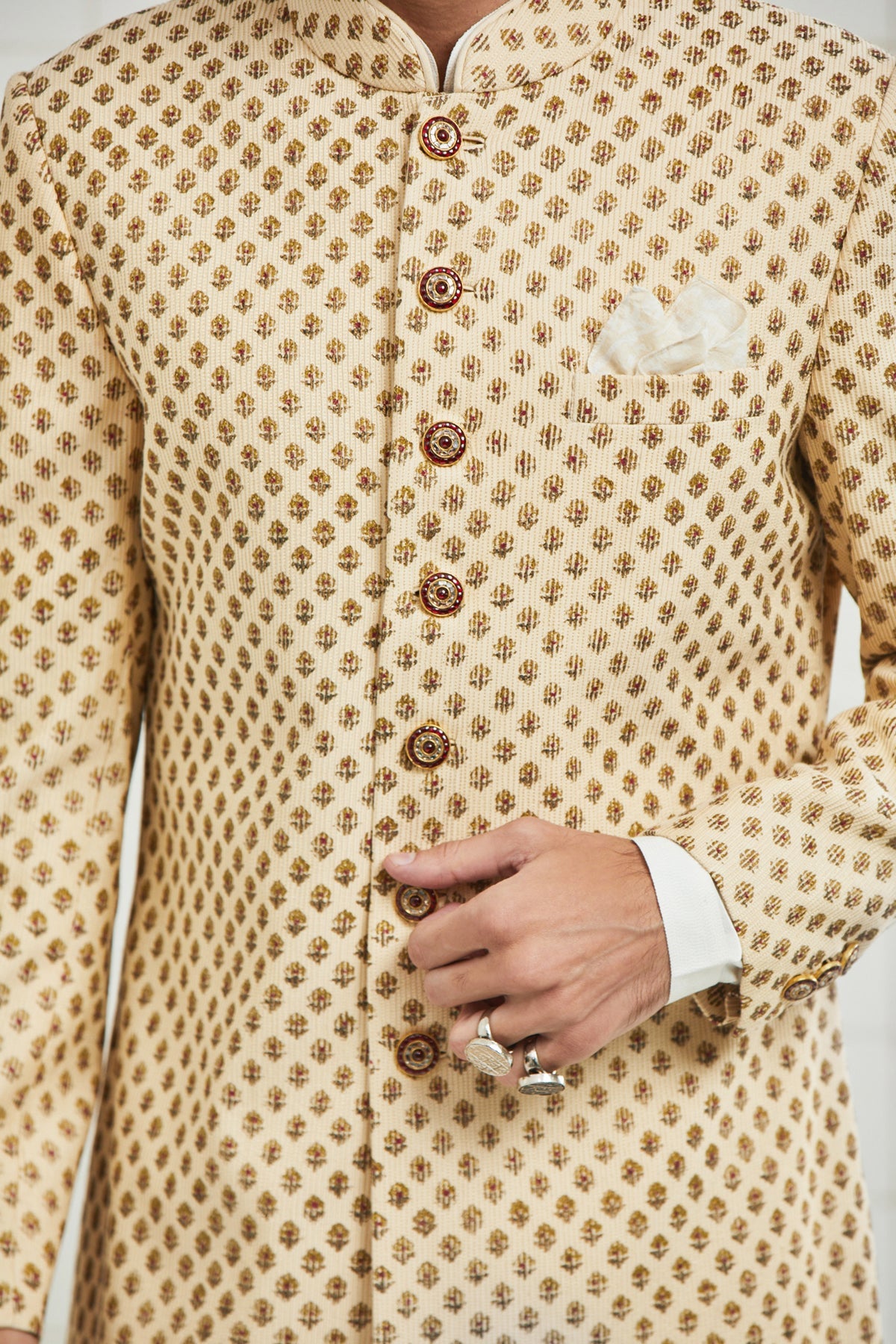 Chhitroli Textured Sherwani