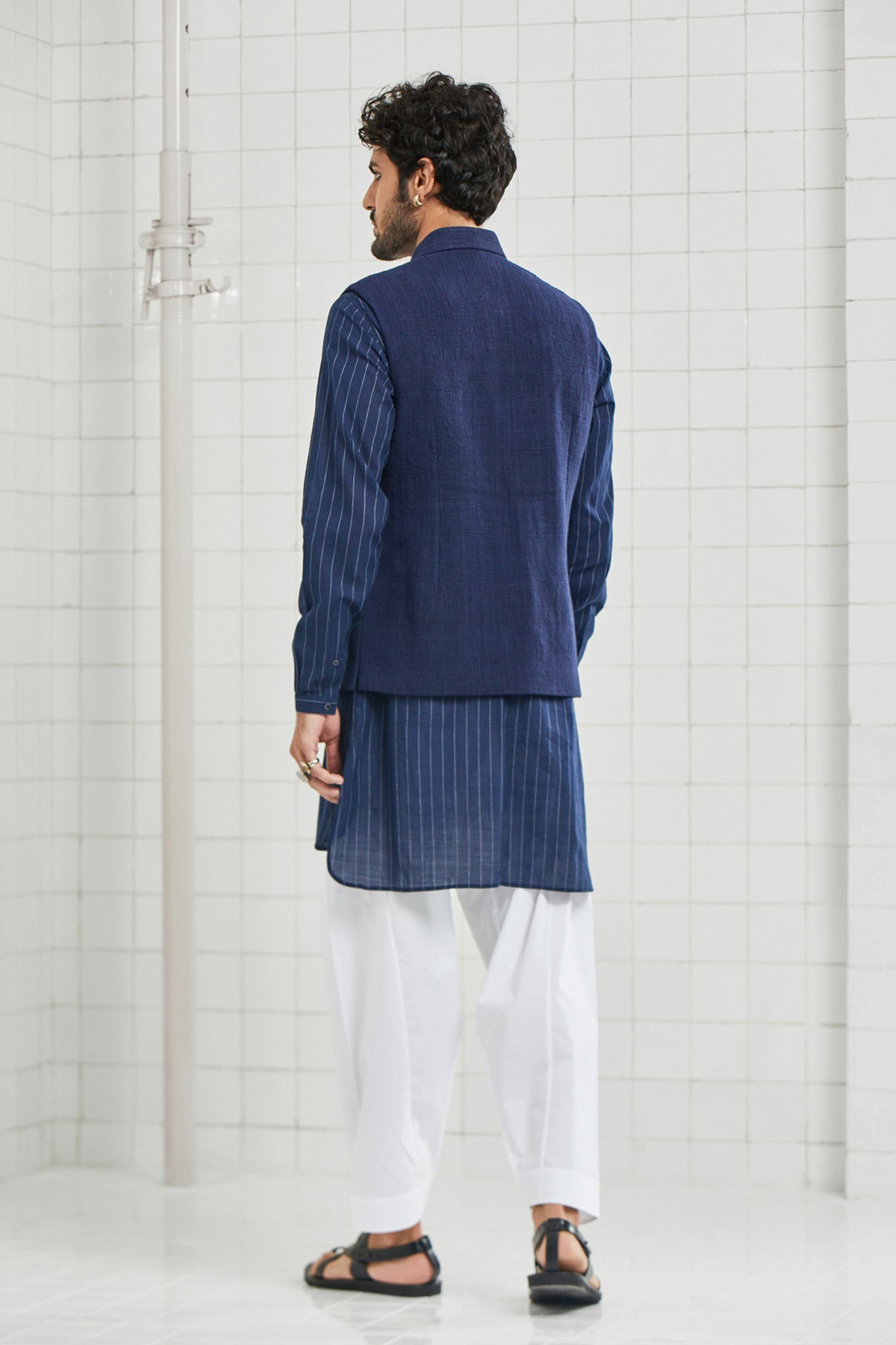 Narwariya Hand Spun Hand Woven Textured Waistcoat