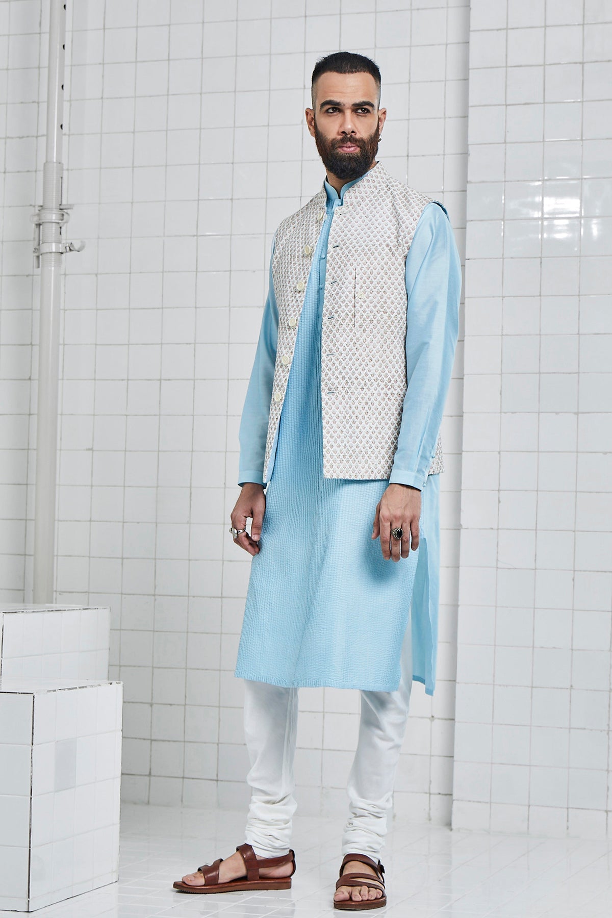Pushad Reversible Block Print Waistcoat